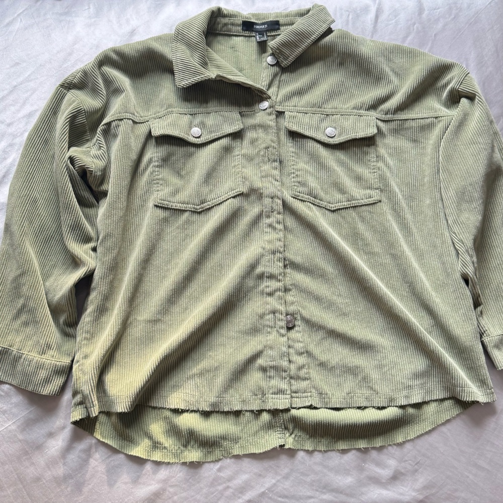 Forever 21 Olive Corduroy Shirt